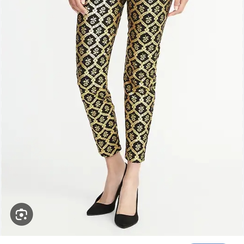 Stylish Black and Gold Patterned Women's Pixie Pants